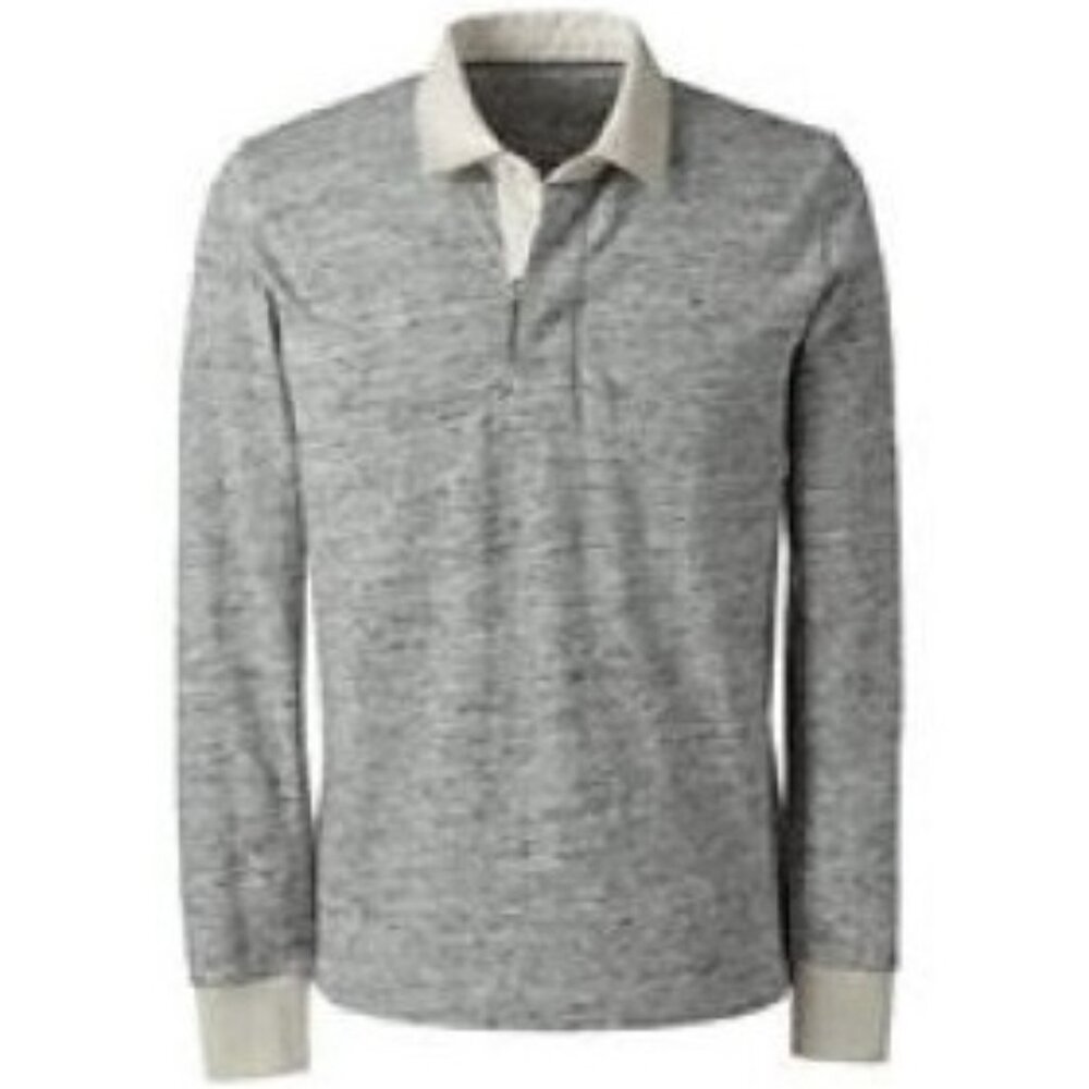 NEW Land's End Men's Regular Long-Sleeve Heather Jersey Rugby - Men's XL